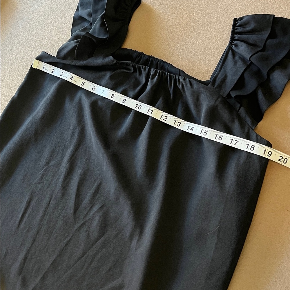 Ann Taylor LOFT Black Ruffle Cap Sleeve
Sheath Dress Size 8 - Picture 5 of 9